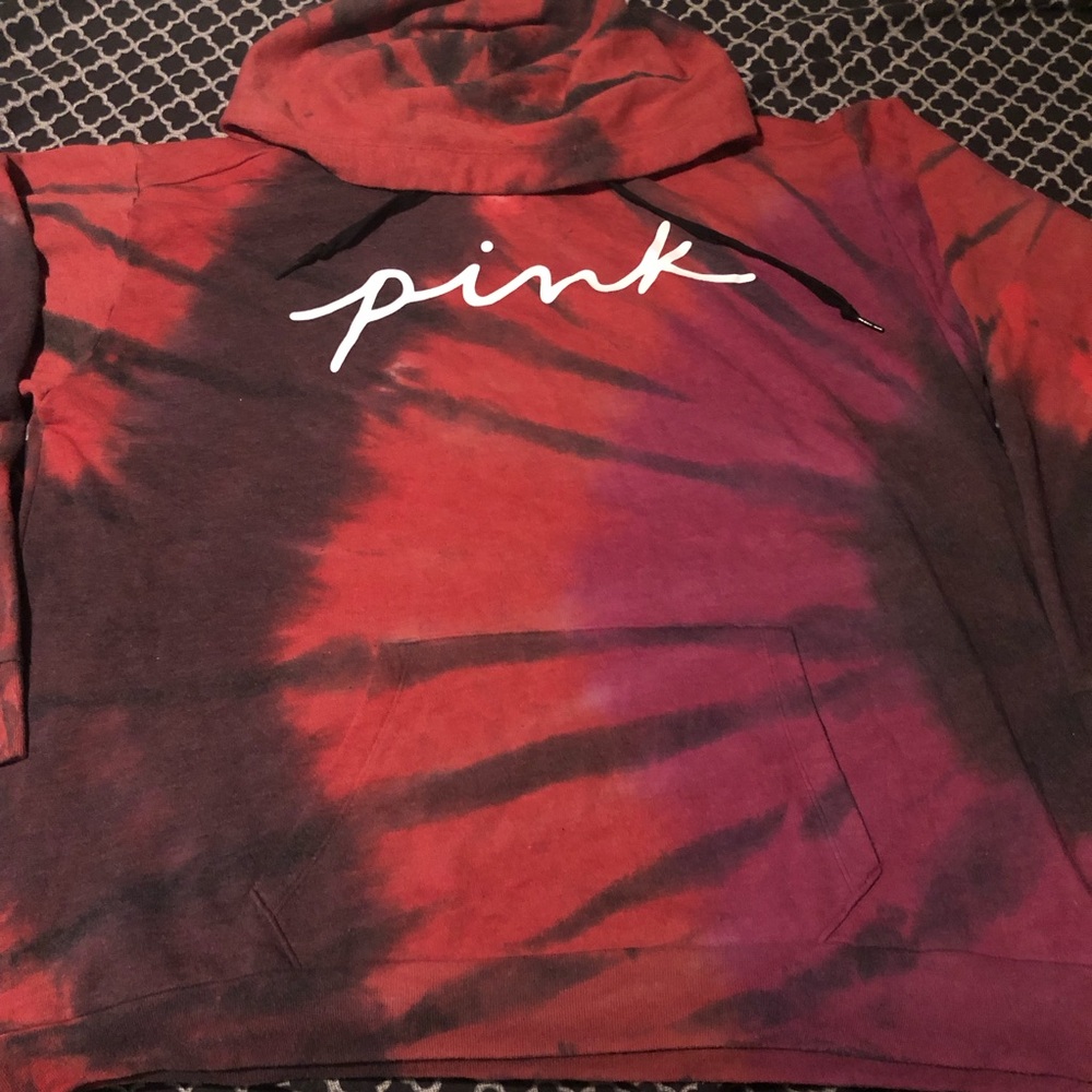Victoria's Secret PINK Tie Dye Supernova Logo Hoodie Womens XL Lounge Cozy M11